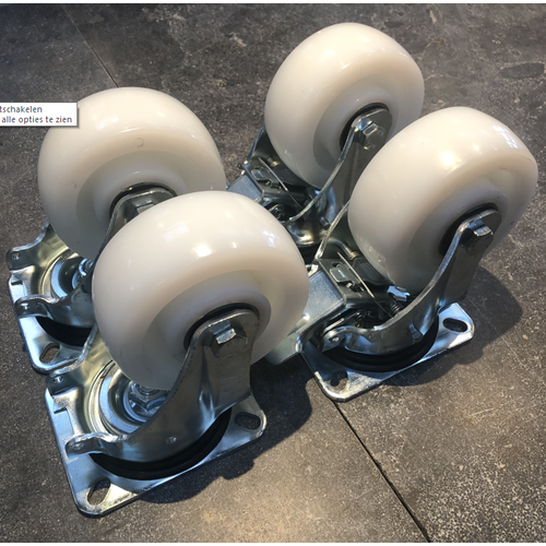 Zwenkwiel nylon 125 5SO zwaarlast set 