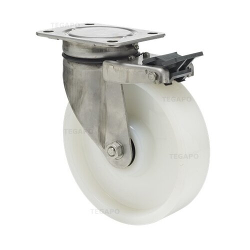 CSN zwaarlast zwenkwiel 8NY RVS 200mm met rem 