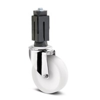 TENTE Zwenkwiel RVS 125 nylon NO ronde buis 21,5-24mm