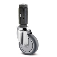 TENTE zwenkwiel RVS 75 7TPKO ronde buis 24-27mm