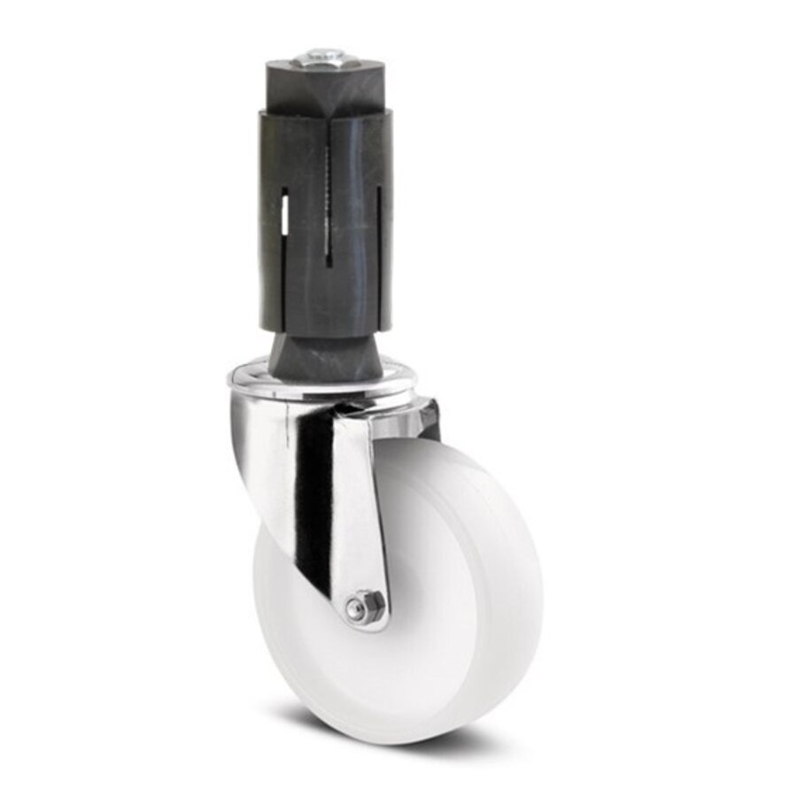 TENTE Zwenkwiel RVS 80 nylon NO ronde buis 27-30mm-1