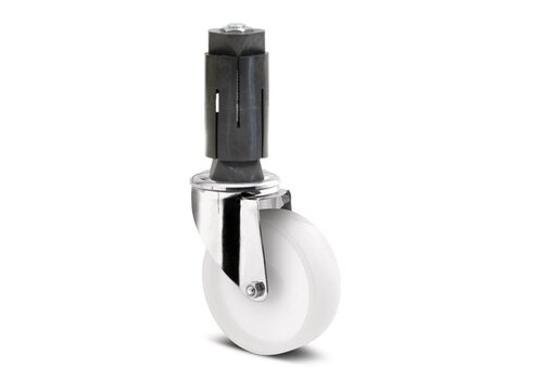 TENTE Zwenkwiel RVS 80 nylon NO ronde buis 36-39mm 