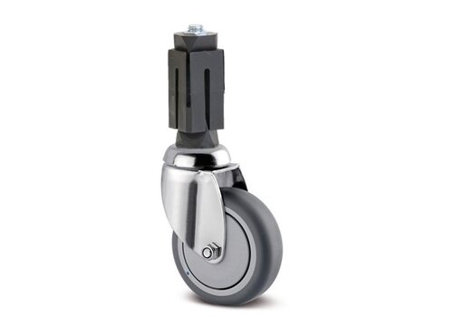 TENTE zwenkwiel RVS 100 7TPKO vierkante koker 21,5-24mm 