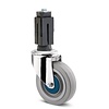TENTE Zwenkwiel RVS 100 elastisch rubber KO vierkante koker 21,5-24mm