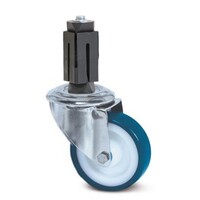 TENTE Zwenkwiel RVS 100 nylon NOC blauw vierkante koker 27-30mm