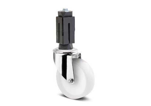 TENTE Zwenkwiel RVS 100 nylon NO vierkante koker 36-40mm 