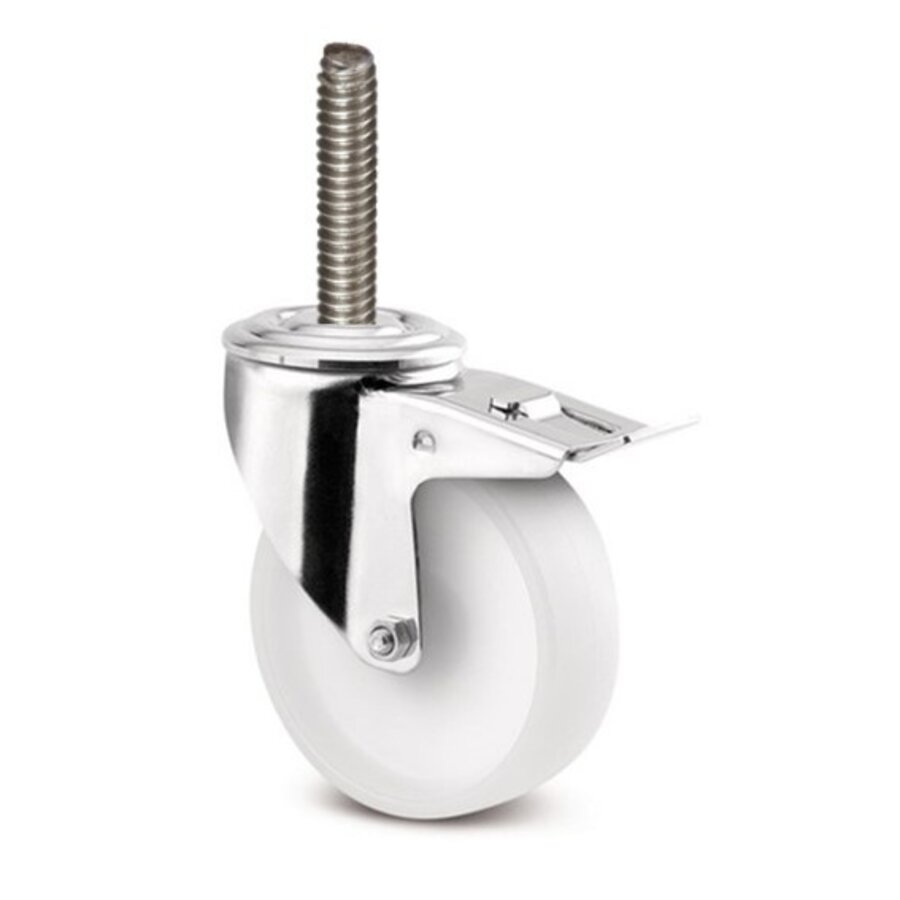 Zwenkwiel RVS 80 nylon NO M8x65 met rem-1