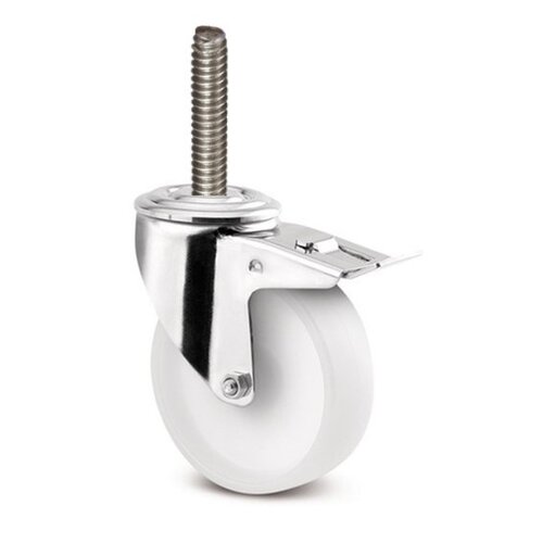 Zwenkwiel RVS 100 nylon NO M8x65 met rem 