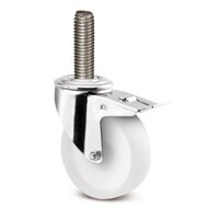 Zwenkwiel RVS 125 nylon NO M12x65 met rem