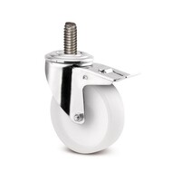 Zwenkwiel RVS 100 nylon NO M10x35 met rem