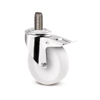 Zwenkwiel RVS 125 nylon NO M12x35 met rem
