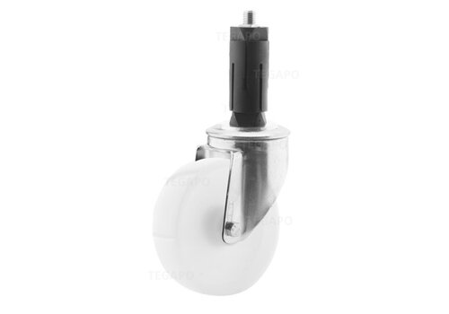 Zwenkwiel nylon 125 3NO ronde buis 31-35mm 