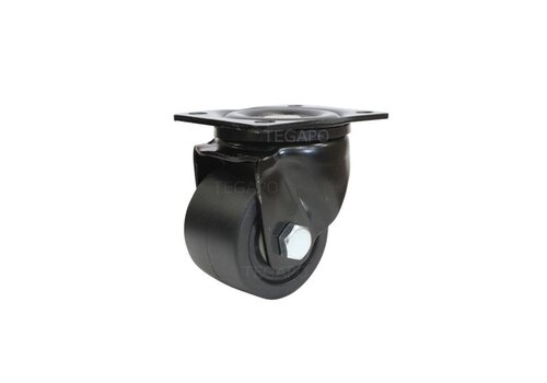 Zwenkwiel 75mm 5PO zwart zwaarlast plaatbevestiging 