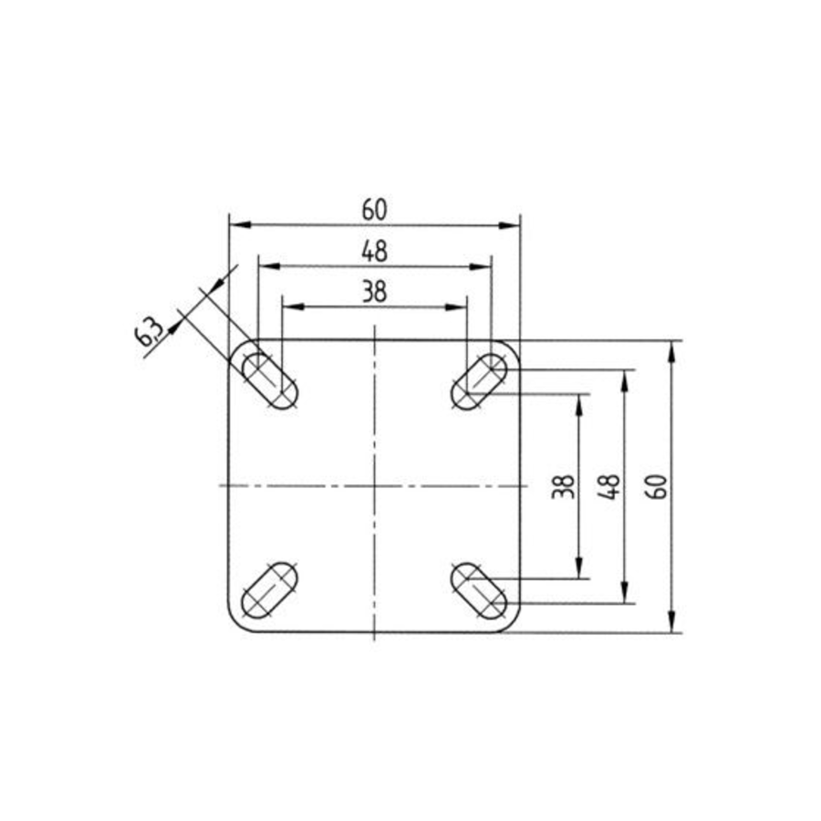 Wit zwenkwiel 75mm plaat met rem-2