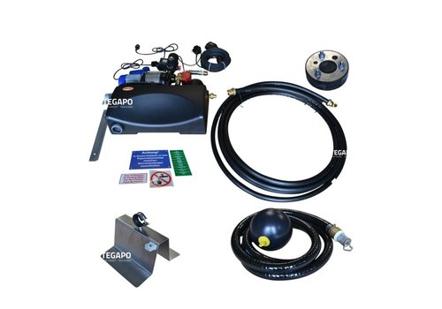 Pomppakket INOX-autoplus met 12m zuigslang, muurdoorvoer 100mm, RVS vlottersteun, drijvende aanzuig met filter korf 