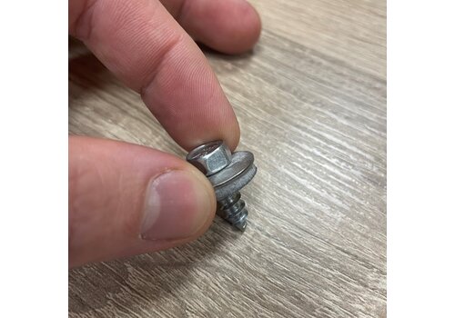 Meubelroller schroef 6,5x15 RVS 