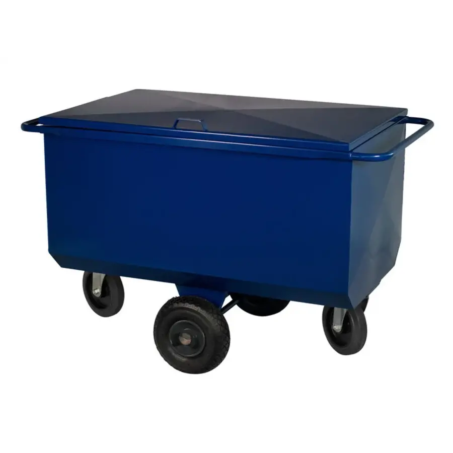 HUMMER voerwagen 275 liter met deksel dubbel zwenkwiel-2