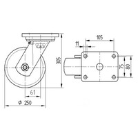 thumb-Veegmachine zwenkwiel 250mm 6AO rubber-3