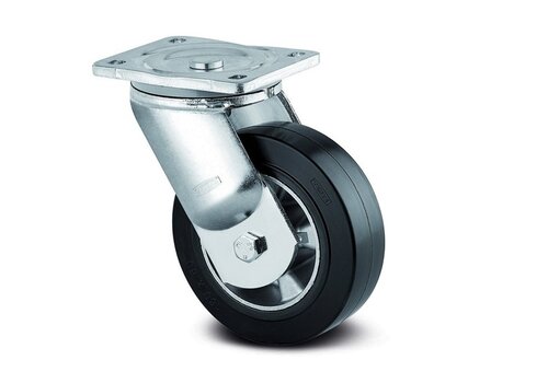 Veegmachine zwenkwiel 250mm 6AO rubber 