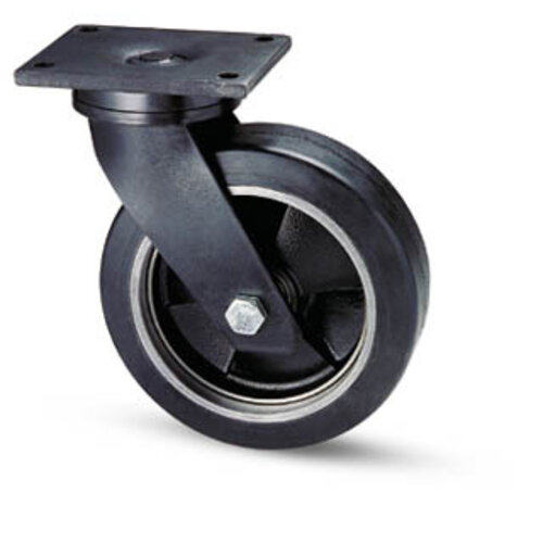 Veegmachine zwenkwiel 250mm 6AO rubber 