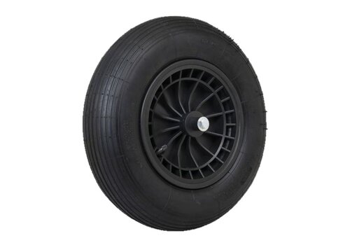 Kruiwagenwiel luchtband met as 125mm 