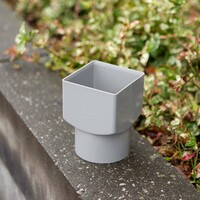 PVC verloop vierkant naar rond 80mm