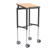 thumb-KOGA hoogteverstelbare lessenaar op wielen 60x40cm beuken-1