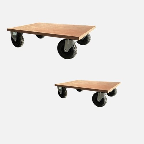 Platte wagens met luchtbanden