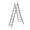 MAXALL 2-delige ladder uitgebogen 14 sporten GEANODISEERD