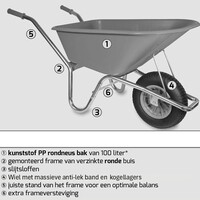 thumb-HUMMER kruiwagen 100 liter rose anti-lek wiel-2