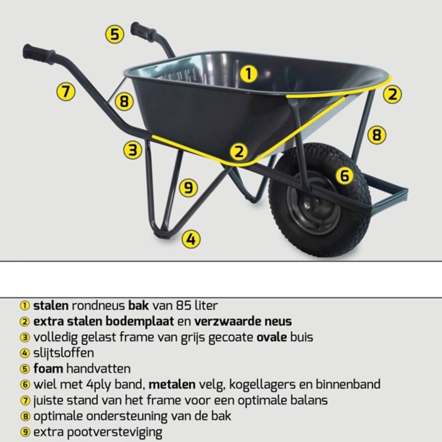 HUMMER PRO kruiwagen 85 liter-2