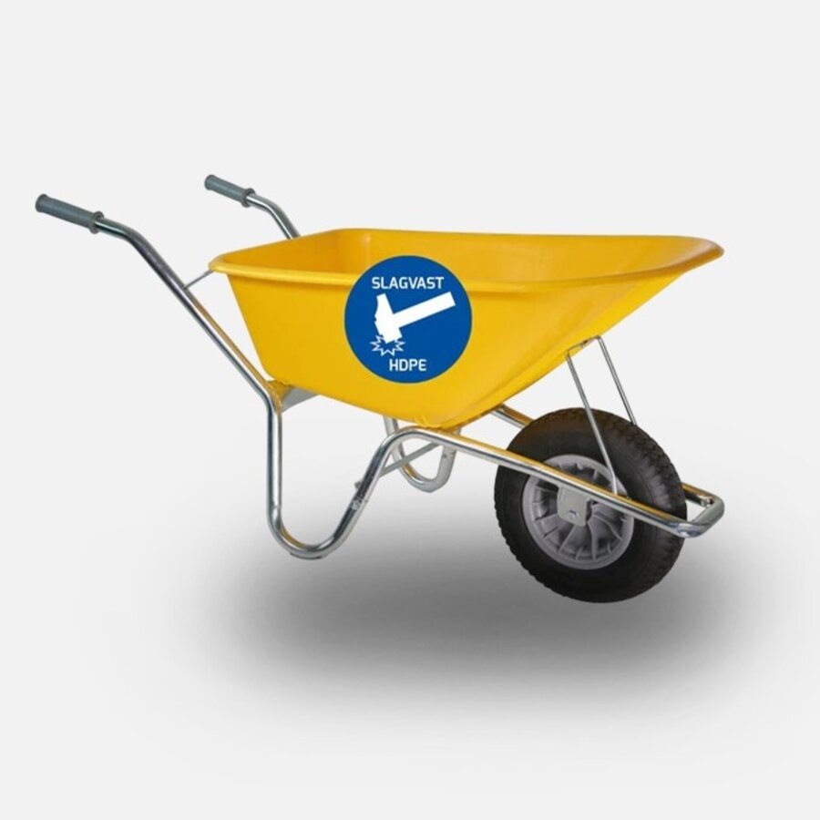 HUMMER kruiwagen 100 liter HDPE geel-1