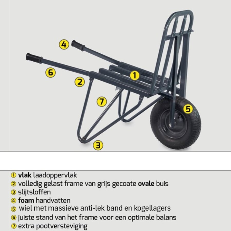 HUMMER steenkruiwagen 60 steens anti-lek wiel-2