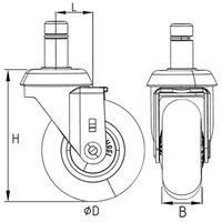 thumb-Stoel skatewiel wiel 50mm stift 11mm-2