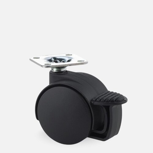 PP wiel 40mm plaat 38x38mm met rem 