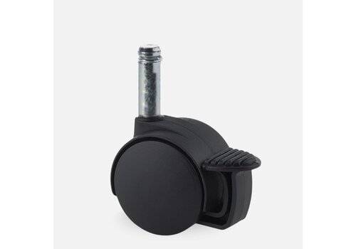 PP wiel 40mm stift 8mm met rem 