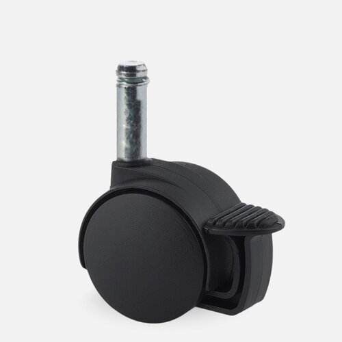 PP wiel 40mm stift 8mm met rem 