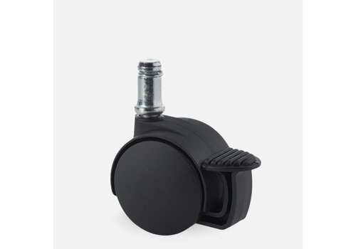 PP wiel 40mm stift 11mm met rem 