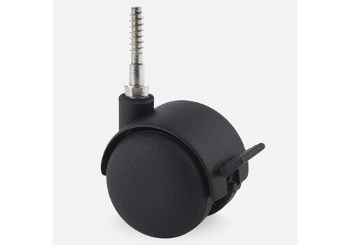 PP wiel 50mm schroef 7x42mm met rem 