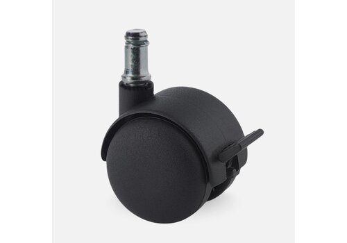 PP wiel 50mm stift 11mm met rem 