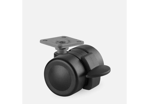 PALOW wiel 35mm plaat 42x42mm met rem 