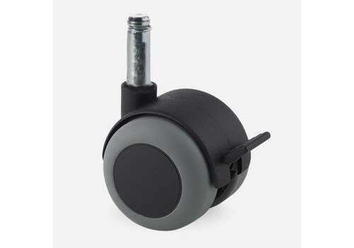 PPTP wiel 50mm stift 8mm met rem 