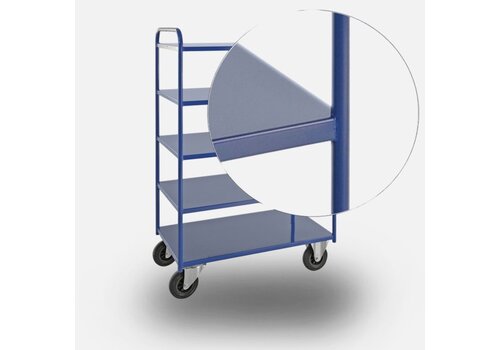 KOGA Schappenwagen blauw met vlakke plateau's 