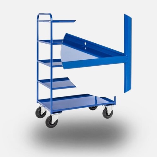 KOGA Schappenwagen blauw met opstaande rand plateau's 