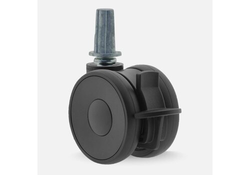 PAPU LOW wiel 50mm plug rond staal 13mm met rem 
