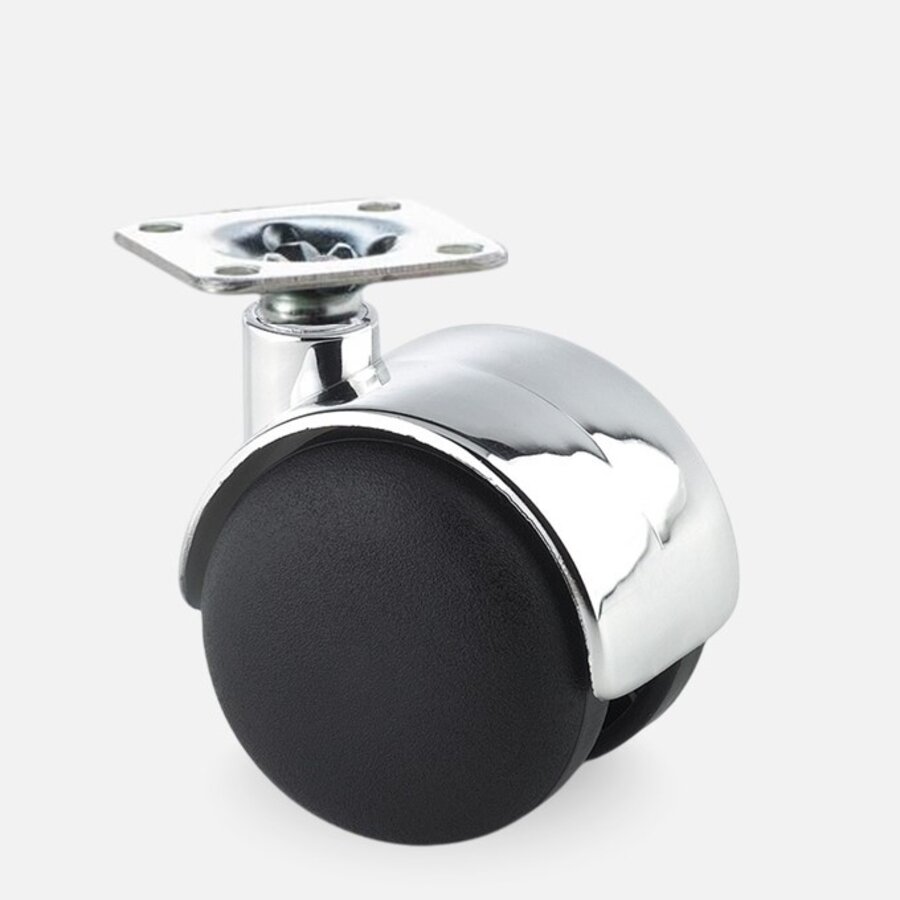 PP chrome wiel 50mm plaat 38x38mm-1