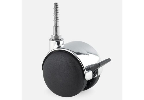 PP chrome wiel 50mm schroef 7x42 met rem 