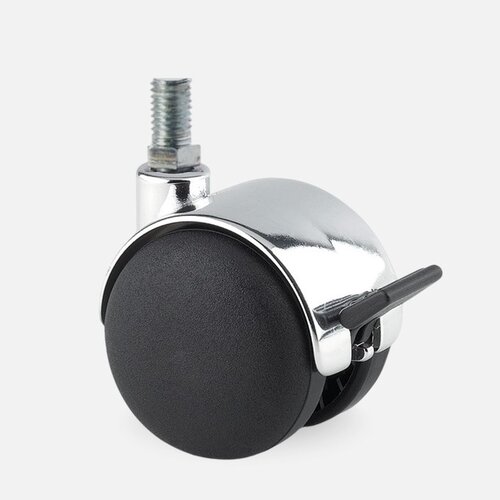PP chrome wiel 50mm bout M6x25 met rem 