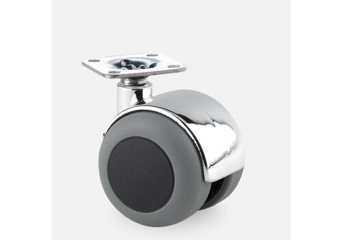 PPTP chrome wiel 50mm plaat 30x30mm 