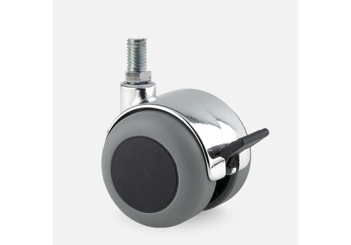 PPTP chrome wiel 50mm bout M8x25 met rem 